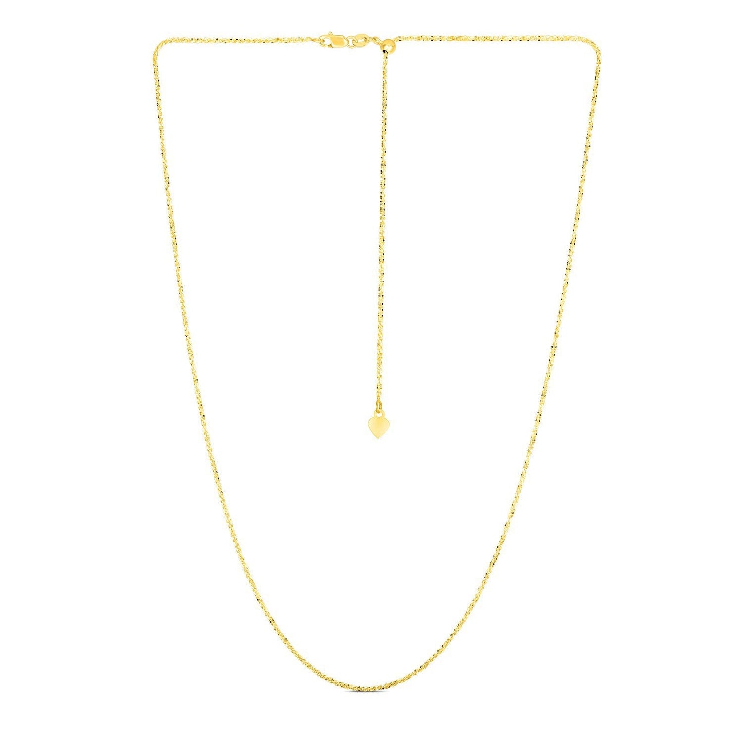 Cadena de Brillo Ajustable de Oro Amarillo de 14k 1.5mm