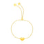 Bracelet Ajustable en Or Jaune 14k en Forme de Cœur
