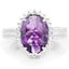 4.99 Carat Genuine Amethyst & White Topaz Sterling Silver Ring