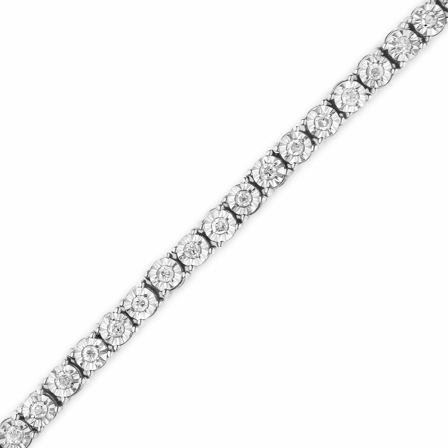 Pulsera de Tenis con Diamantes Miracle-Set de Plata Esterlina .925 - 7"