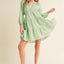 Notched Balloon Sleeve Tiered Mini Summer Dress for Women