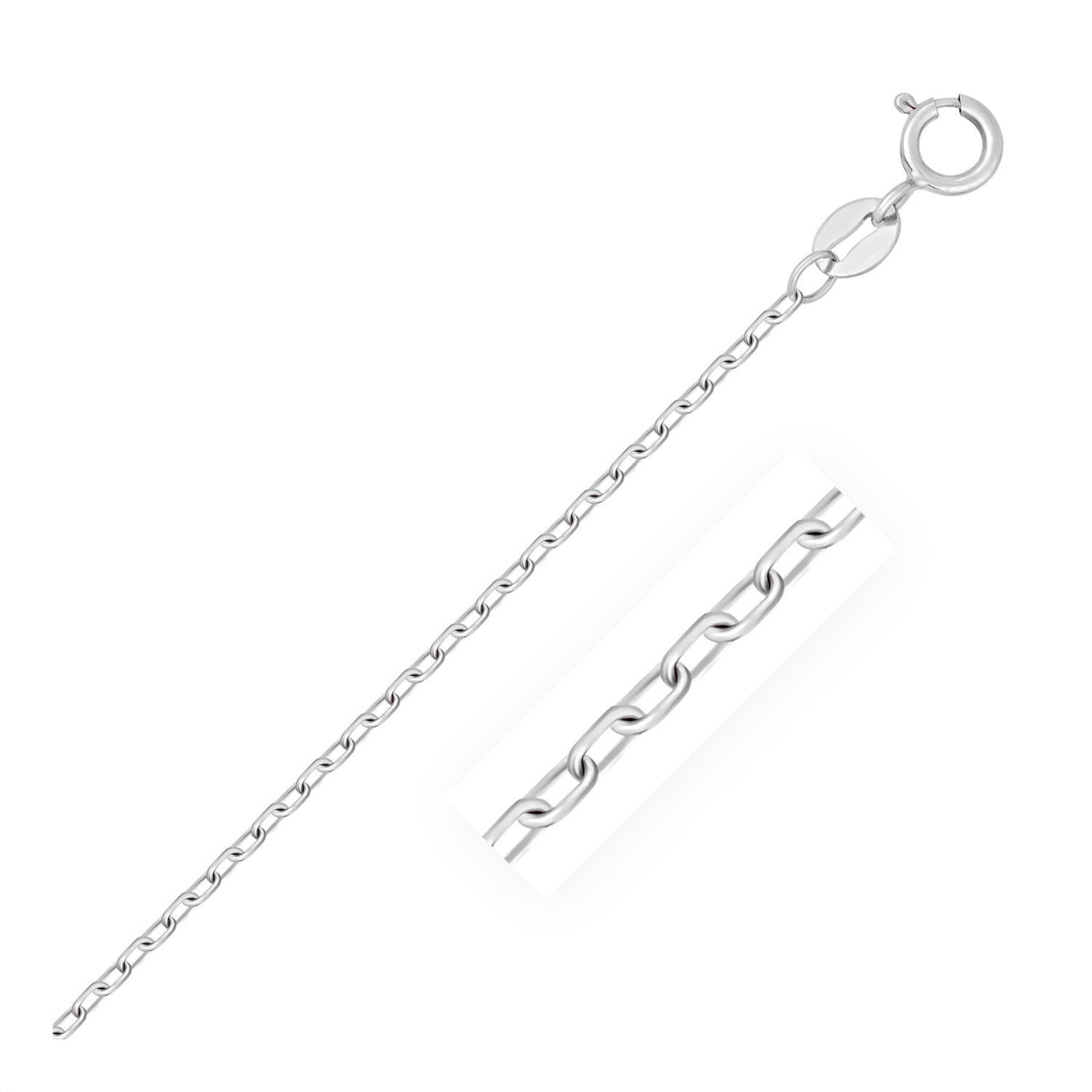 Chaîne en maillons facettés en or blanc 14k - 1,3 mm