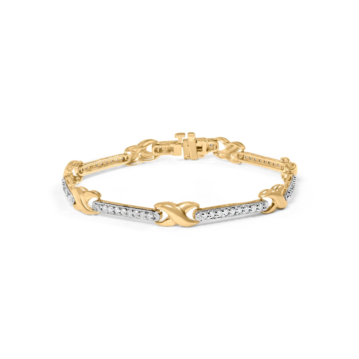 Bracelet en or jaune 10K avec diamants de 1,00 cttw