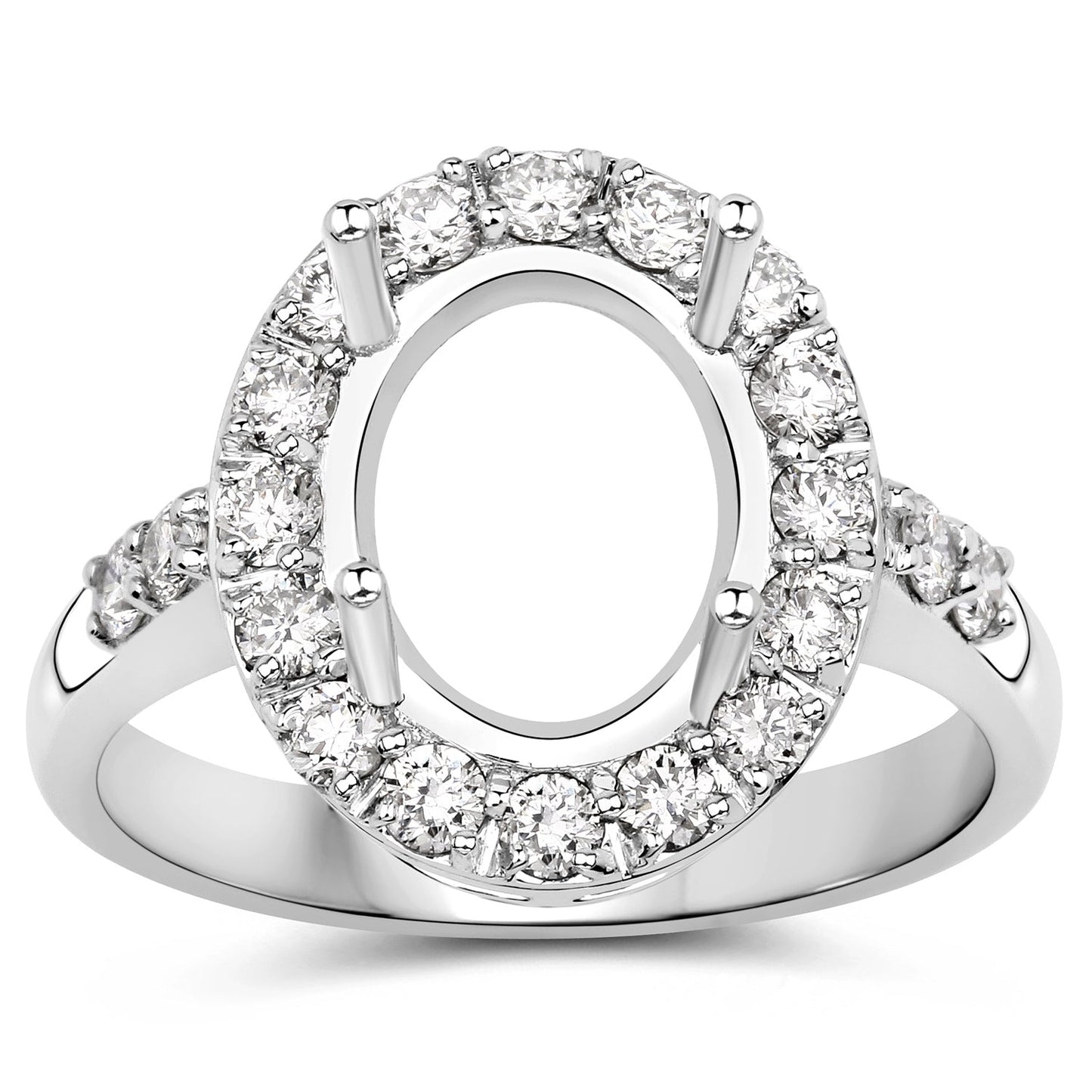 0.60 Carat Genuine White Diamond 14K White Gold Semi Mount Engagement Ring