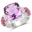 6.55 Carat Amethyst, Ruby & White Topaz Sterling Silver Ring
