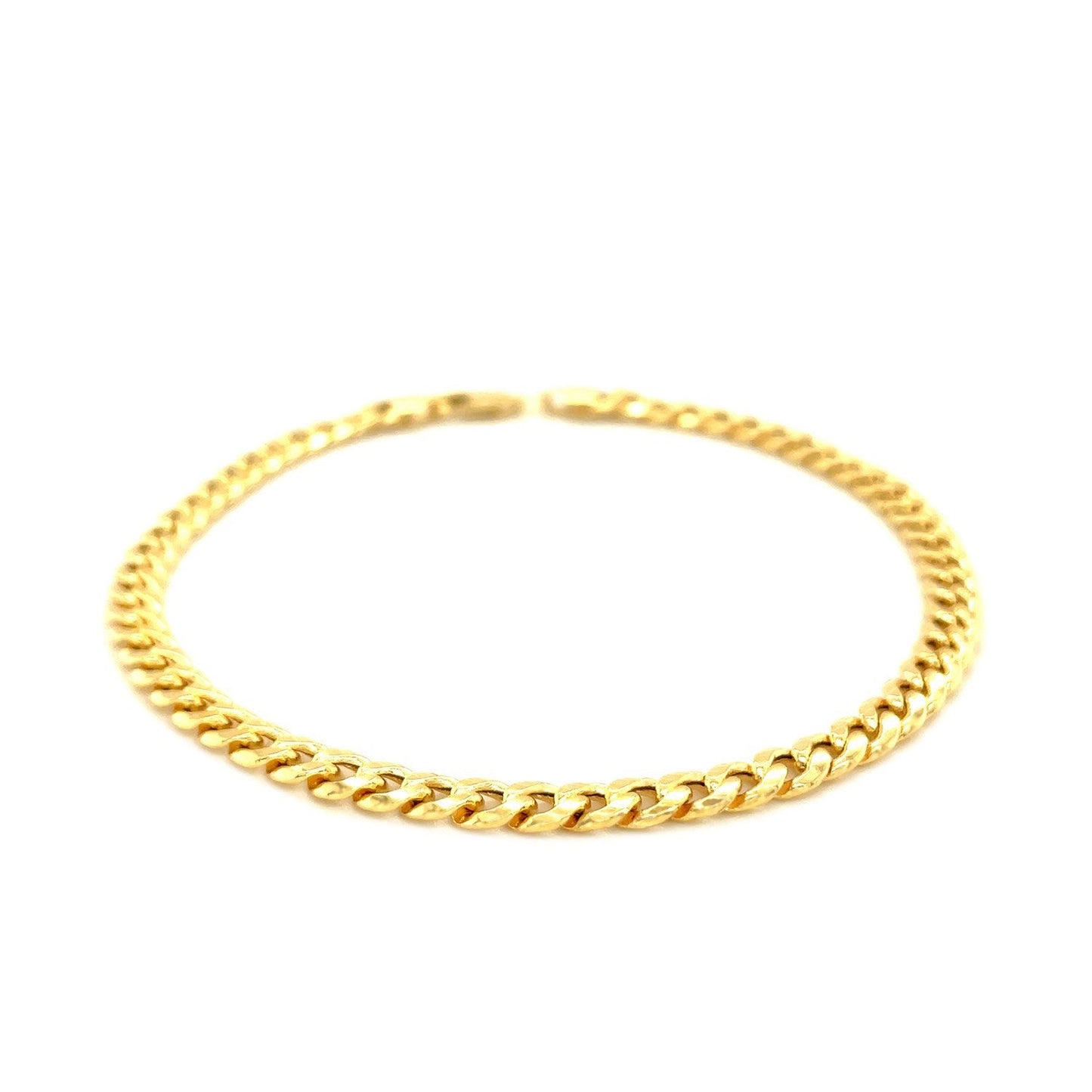 14k Yellow Gold Miami Cuban Semi Solid Bracelet - 4.5mm