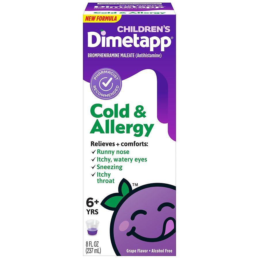 Soulagement du rhume et des allergies pour enfants au goût raisin 8 Fl Oz