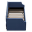 Upholstered Daybed with Trundle, Wood Slat Support,Upholstered Frame Sofa Bed Twin Blue - Korvel