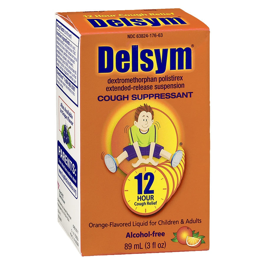 Delsym Soulagement de la Toux pour Enfants 12 Heures - Saveur Orange, 3 Fl Oz