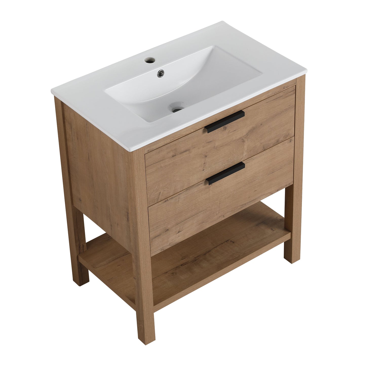30 Inch Bathroom Vanity Plywood With 2 Drawers-BVB01030IMO-BL9075B - Korvel