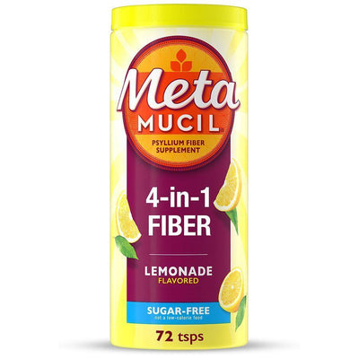 Metamucil Sugar-Free Fiber Supplement, Lemon Lime Flavor – 72 Dose Powder