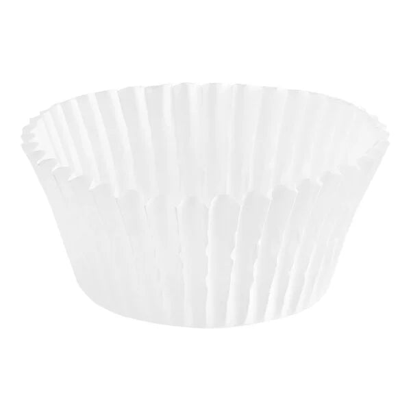 Cups à pâtisserie blancs ondulés premium - Taille standard 2" x 1 1/4"