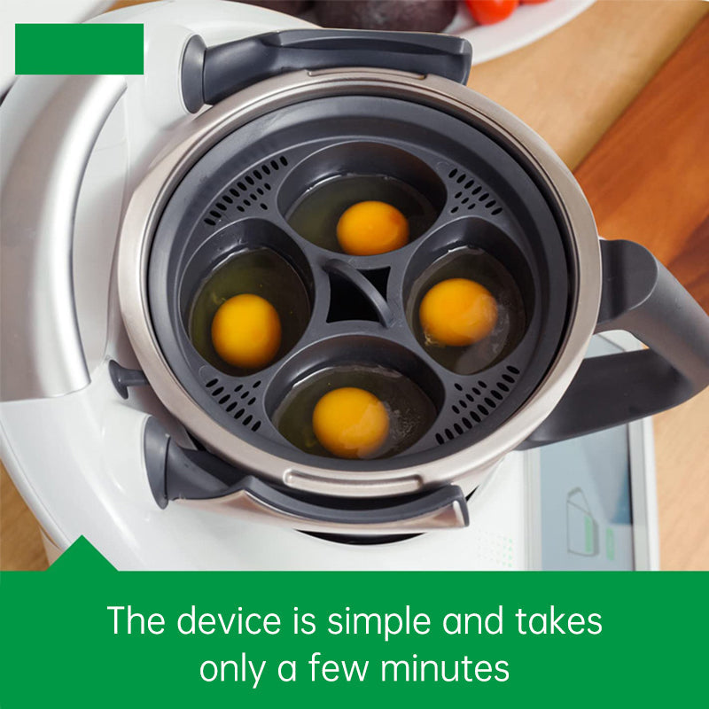 Premium Kitchen Egg Steamer with 4-Hole Holder
