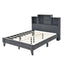 Queen Size Storage Platform Bed Frame with USB Charging - Gray