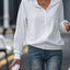 Chaqueta blanca con cremallera y cuello para mujer versátil