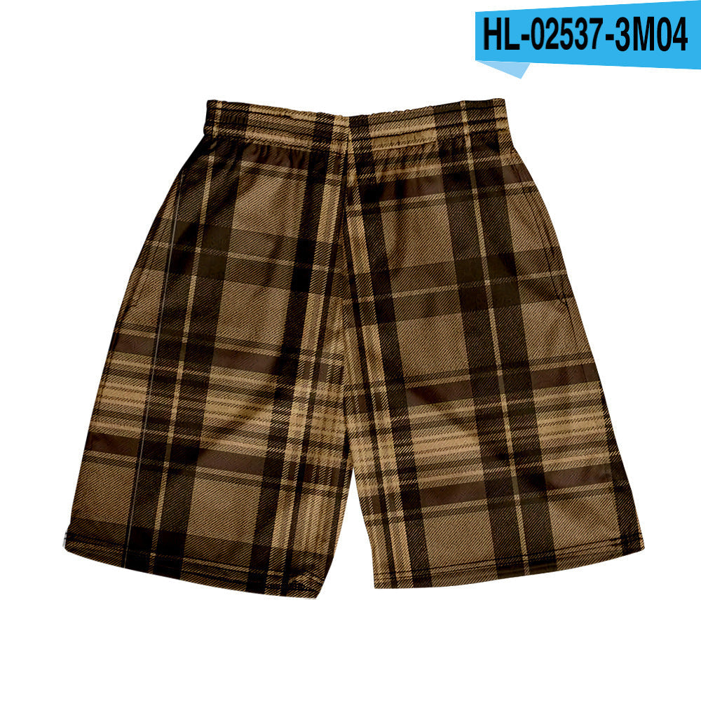 Men's Plaid Casual Beach Shorts