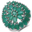 8.10 Carat Genuine Emerald .925 Sterling Silver Engagement Ring