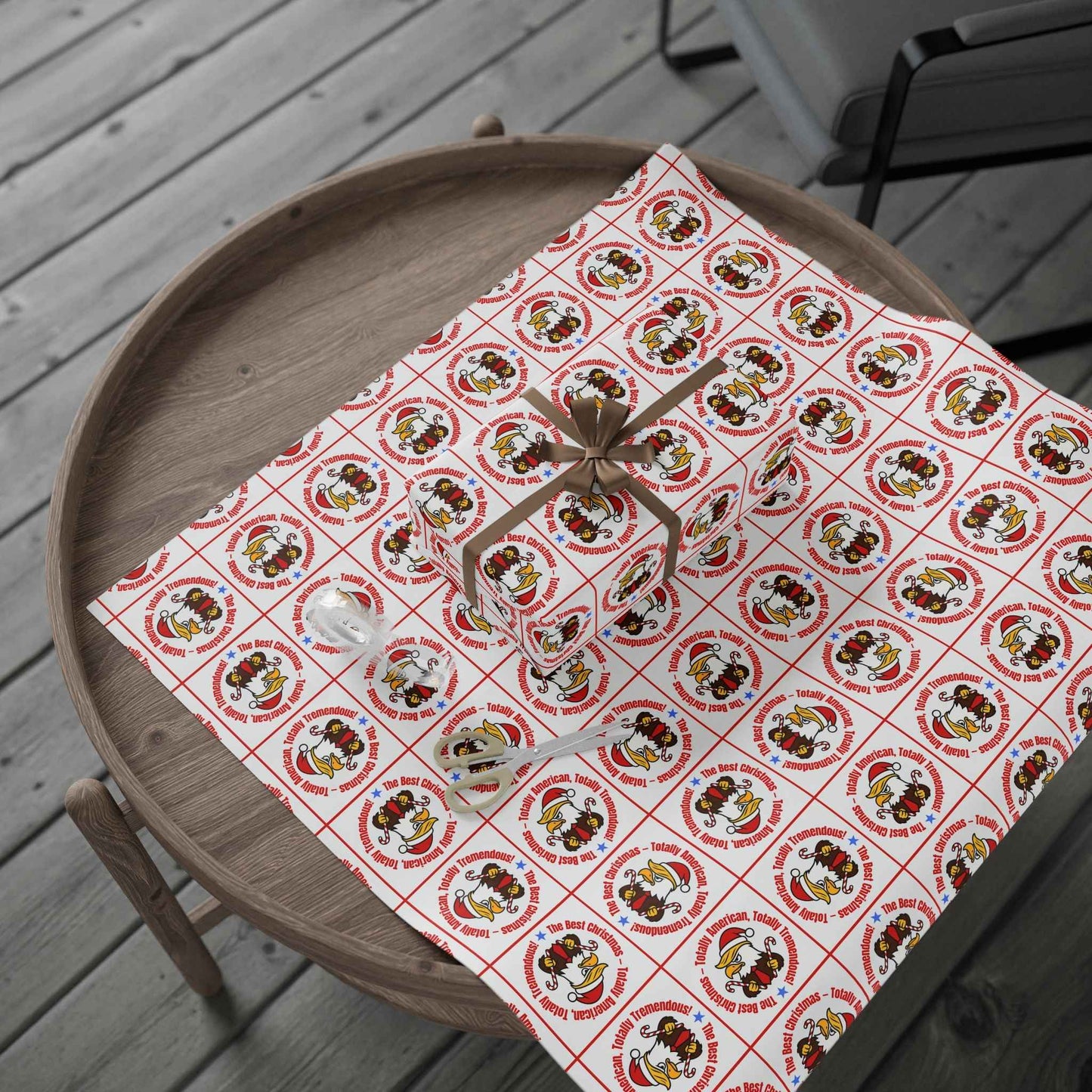 Papier d'emballage parodique de Noël patriotique
