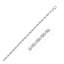 Cadena de cuerda cortada de diamante de 3.0 mm en oro blanco de 14k