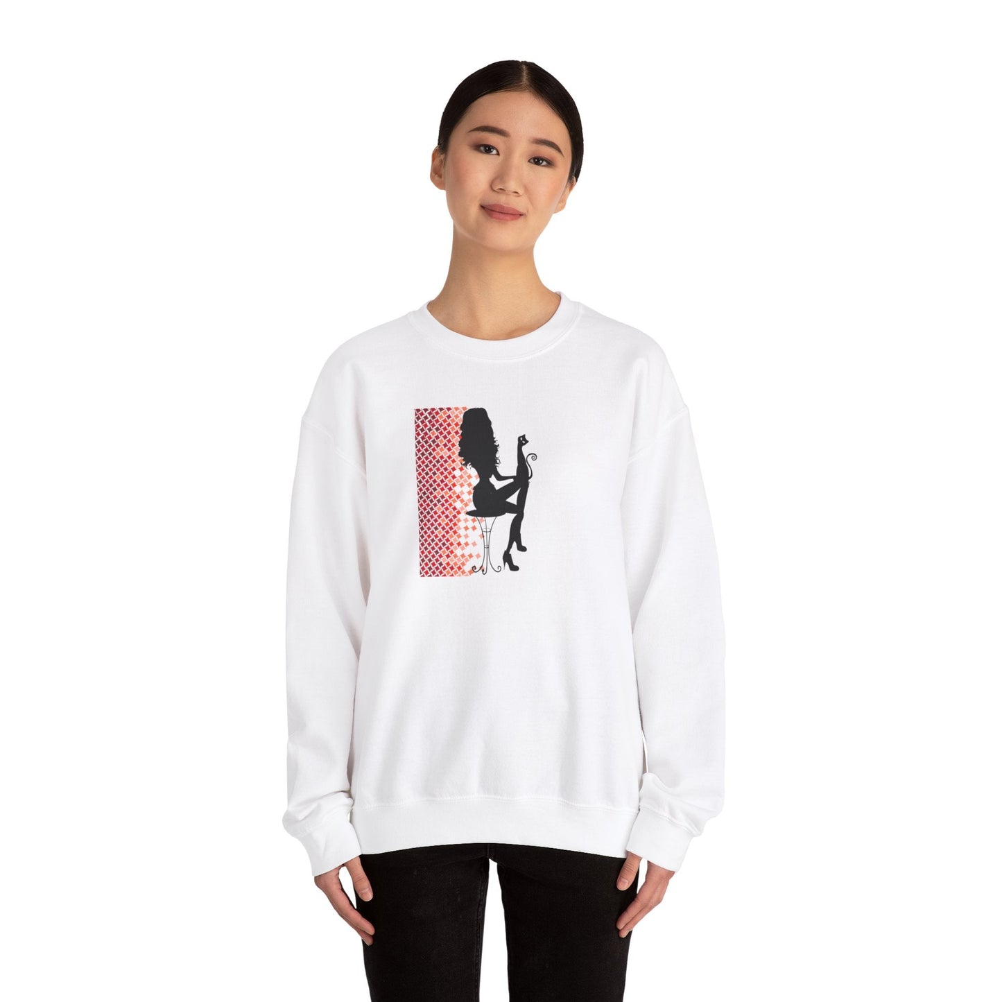 Poised Cat Lady Heavy Blend Crewneck Sweatshirt