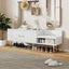 Banc de rangement pour chaussures blanc moderne avec rangement caché