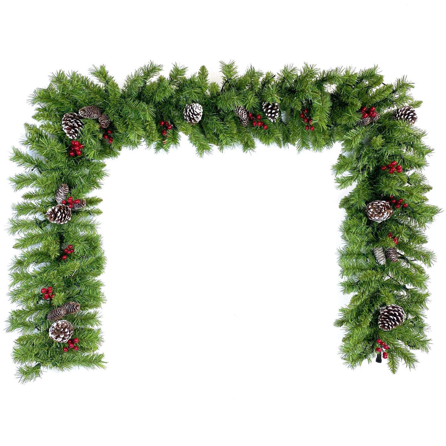 Christmas Tree Artificial Christmas 4-piece Set, including flower wreath, flower wreath, and 2 entrance trees, with LED lights - Korvel