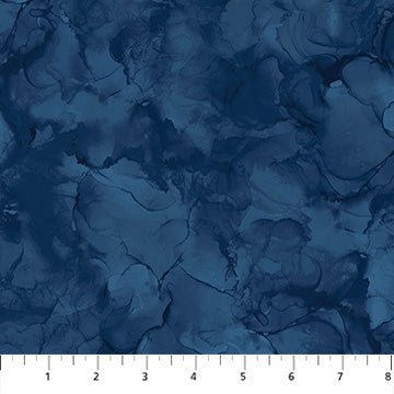 Mirage Navy Cotton Fabric - 43"/44" Per Yard