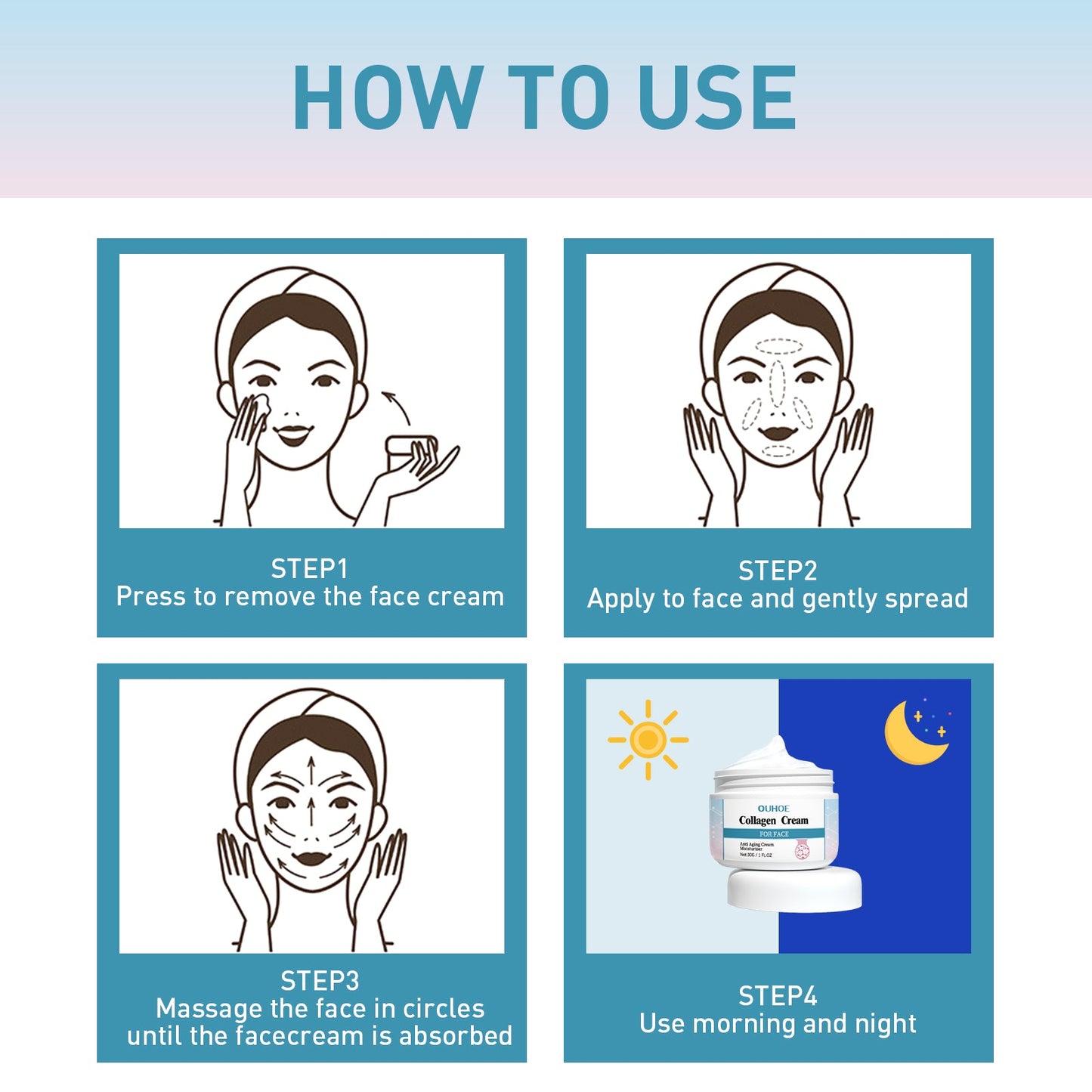 Collagen Anti-Wrinkle Cream, Moisturizes Tightens Tender Skin And Anti-aging Face Cream - Korvel