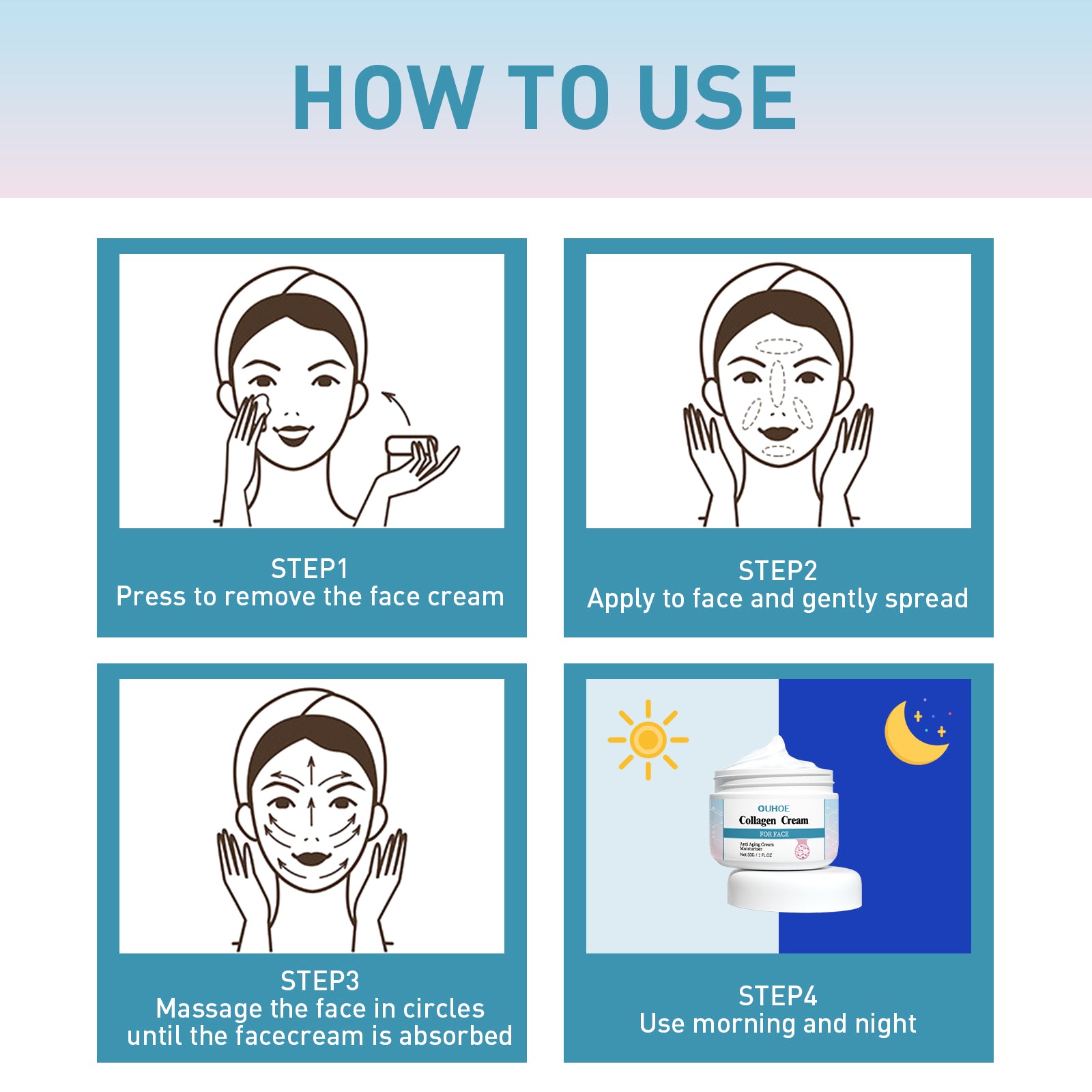 Collagen Anti-Wrinkle Cream, Moisturizes Tightens Tender Skin And Anti-aging Face Cream - Korvel