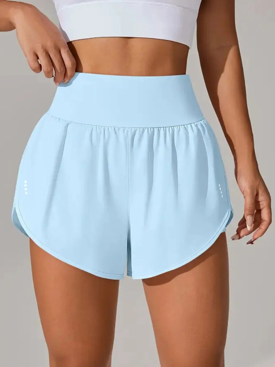 Shorts Actifs Taille Haute avec Poches