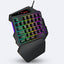 V500 gaming one handed keyboard RGB illuminated keyboard built-in converter supports PS3 and PS4 gaming consoles - Korvel