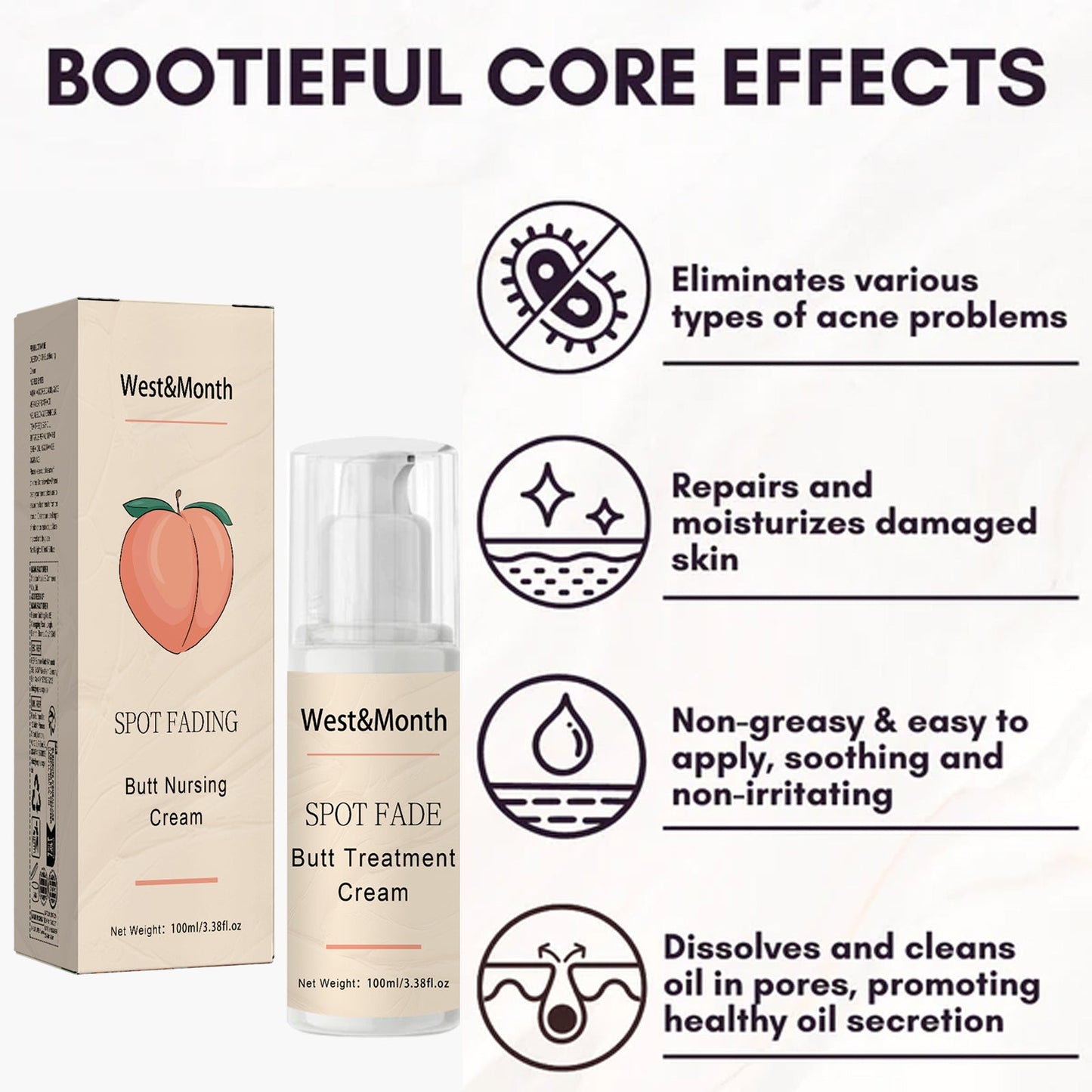 Buttock Care Cream, Repair Rough Buttock Skin Gentle Care Moisturizing And Moisturizing Skin - Korvel