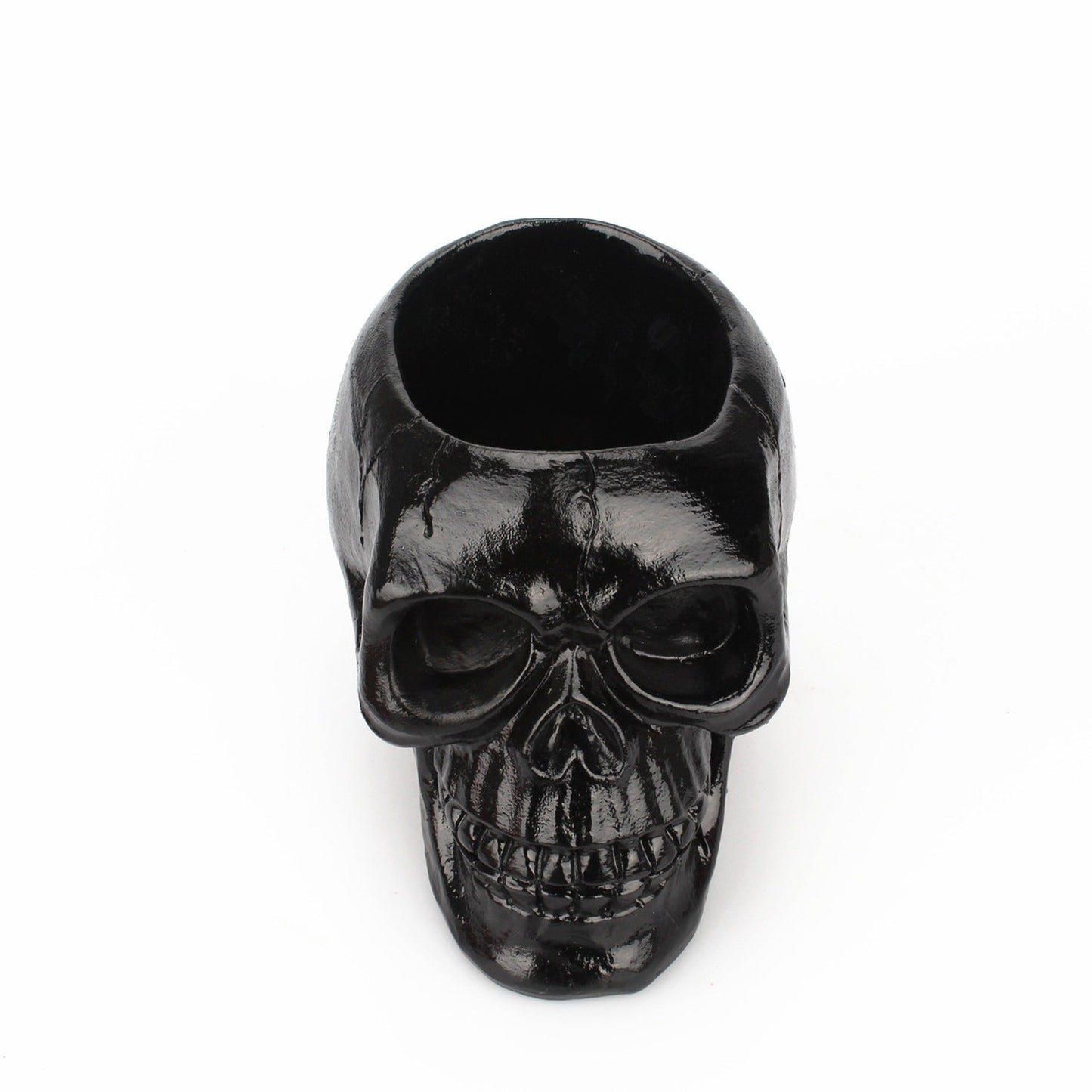 Soporte para bolígrafos con diseño de calavera negra