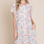Vestido Casual de Manga Corta con Cuello Redondo Impreso