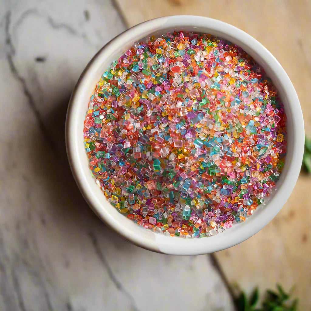 Vibrant Large Crystal Sugar Edible Cake Toppings - 10 Colors