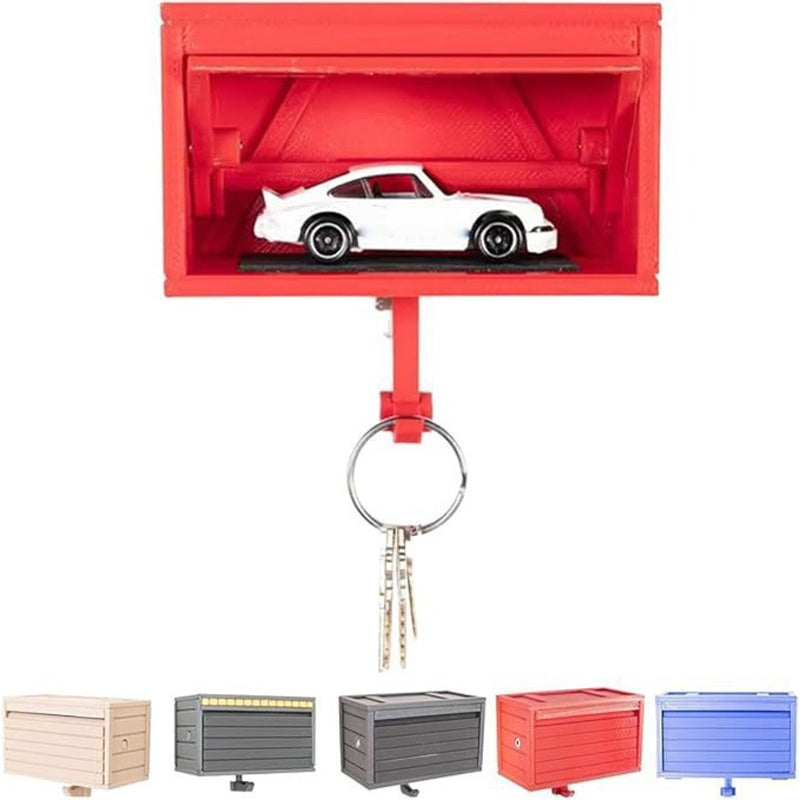 Porte-clés en bois élégant avec design en forme de garage