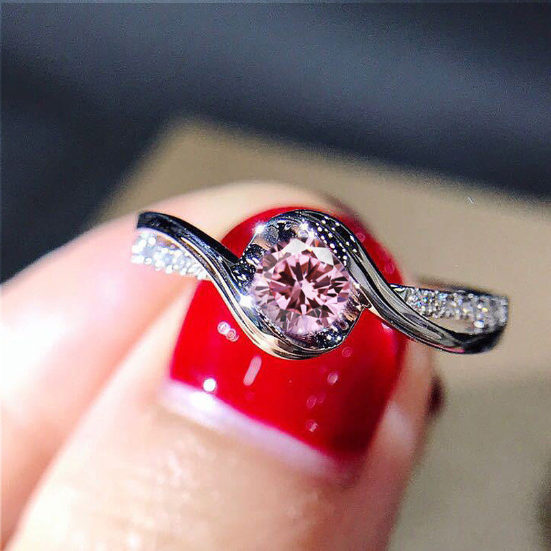 Creative Twisted Arm Eight Heart Eight Arrow Zircon Ring for Women's Engagement Ring - Korvel