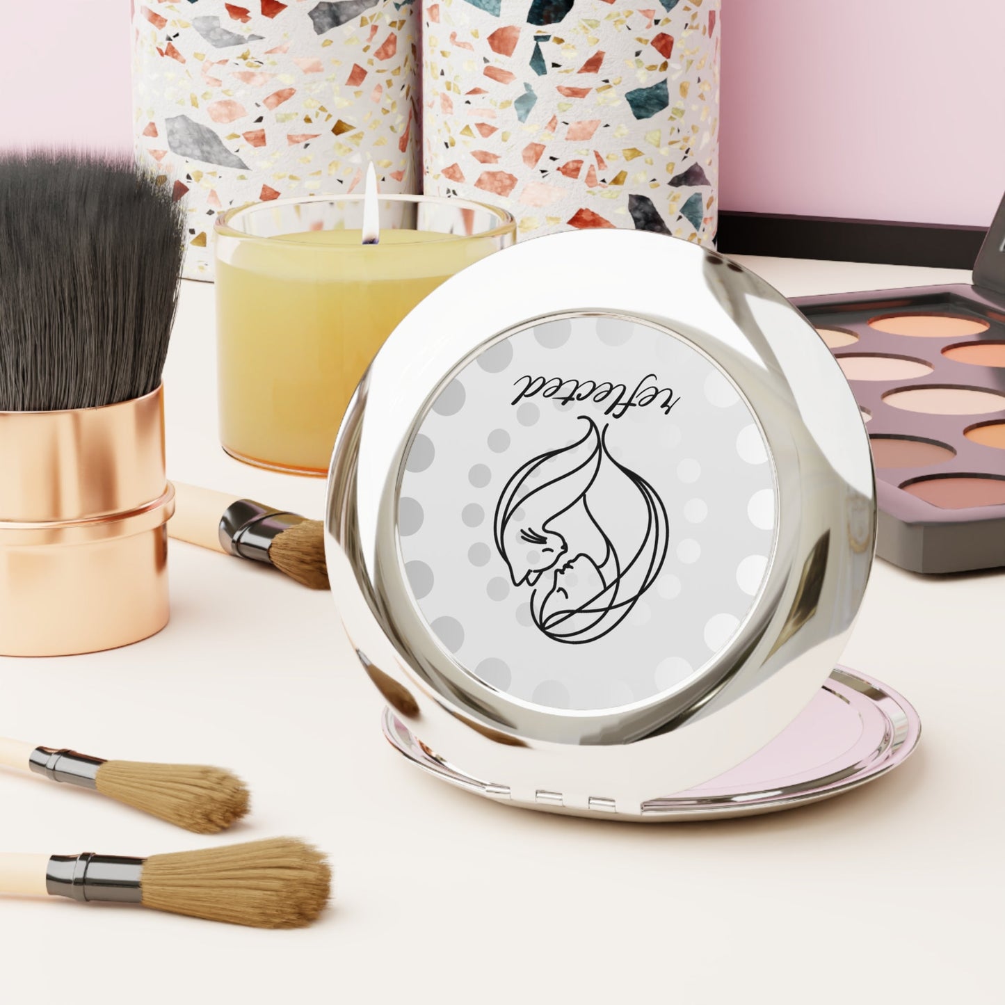 Reflected Compact Mirror | Cat Lover Design