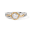 14K Two-Toned Gold Diamond Split Shank Engagement Ring - Size 7