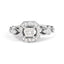 Anillo de Compromiso Halo de Diamantes en Oro Blanco de 14K - Talla 7