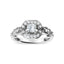Anillo de Compromiso Halo de Diamantes en Oro Blanco de 14K - Talla 7