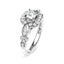 Anillo de Compromiso Halo de Diamantes en Oro Blanco de 14K - Talla 7