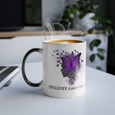 Taza de Cambio de Color para la Concienciación sobre la Epilepsia - 11oz