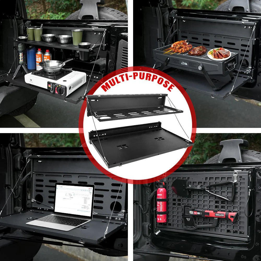 Tailgate Table & MOLLE Panel For Ford Bronco(2021-2024) - 2-Tier Camping Rack - Korvel