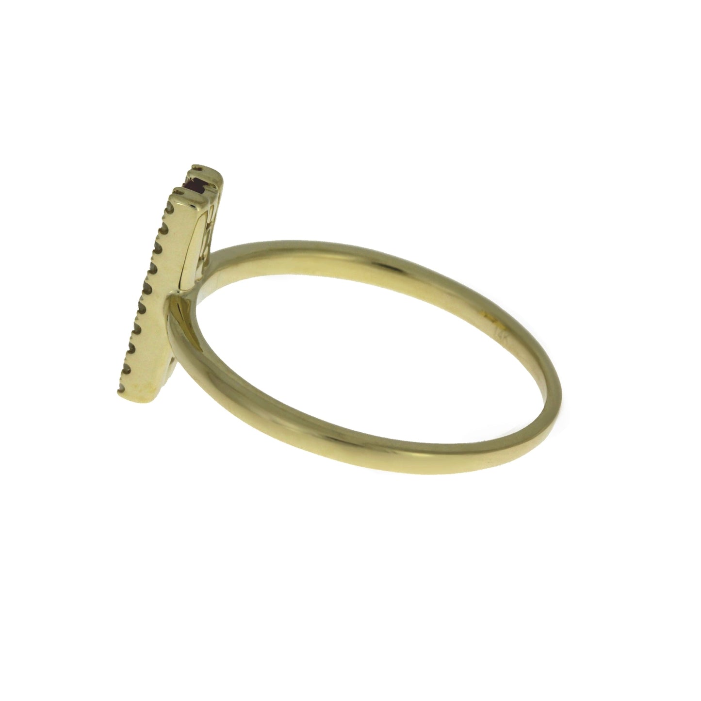 Natural Ruby and Diamond Ring in 14KT Yellow Gold