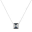 Collar con colgante de pirámide de diamante azul en oro blanco de 14K - 18"
