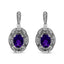 Pendientes de Stud de Acero Inoxidable de Plata .925 con Acentos de Amatista y Diamante