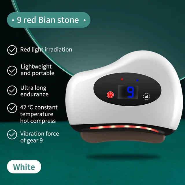Electric Guasha Massager Hot Compress Eye Massager Stone Heating Vibration Scraping Neck Face Skin Lifting Removal Wrinkle Tool - Korvel