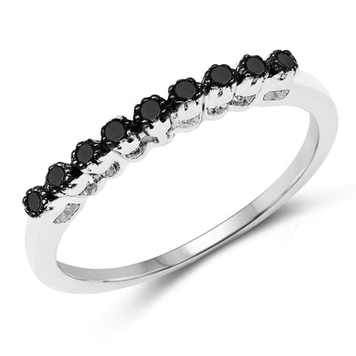 0.32 Carat Multi Diamond .925 Sterling Silver Engagement Ring