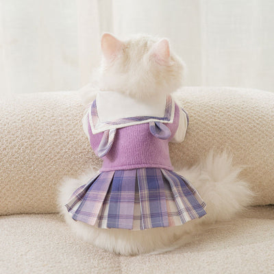 Vestido JK con solapa de conejo para mascotas pequeñas